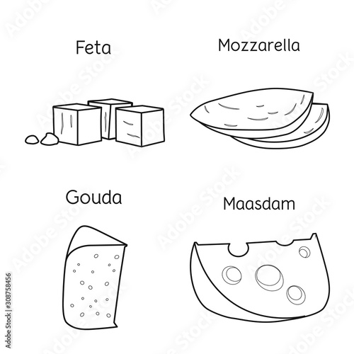 Vector design of product and milk logo. Set of product and appetizer vector icon for stock.