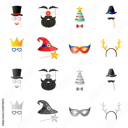 Vector illustration of party and birthday logo. Set of party and celebration stock vector illustration.