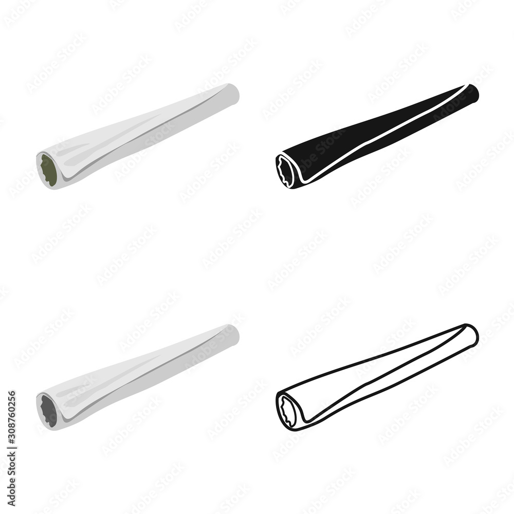 Obraz premium Vector illustration of cigarette and drug symbol. Graphic of cigarette and tobacco stock symbol for web.