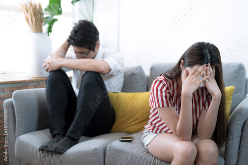 Unhappy Young Couple has Problems in Relationships.