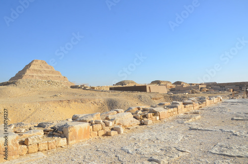 The ruined site of Djoser Pyramid, Cairo.