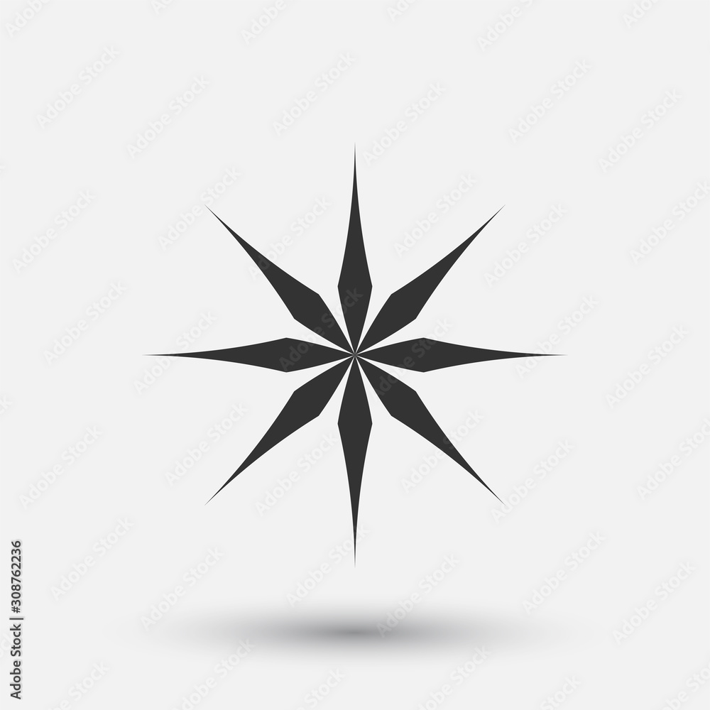 Obraz premium Vector creative icon - snowflake decorative element, geometric design. Round winter sign