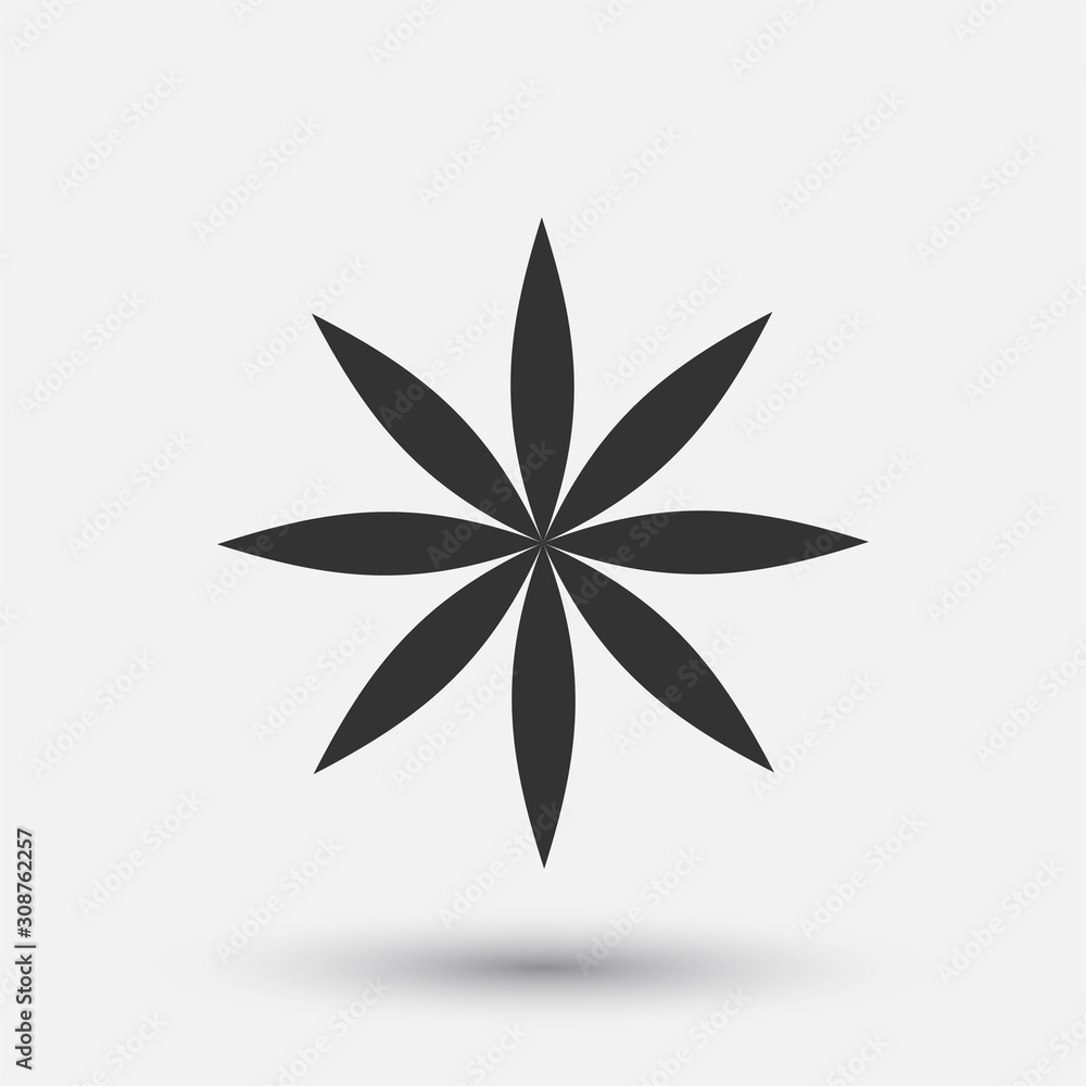 Vector creative icon - floral decorative element, geometric design. Round flower sign Vector creative icon - floral decorative element, geometric design. Round flower sign