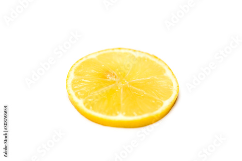 Lemon slice on the white ba...