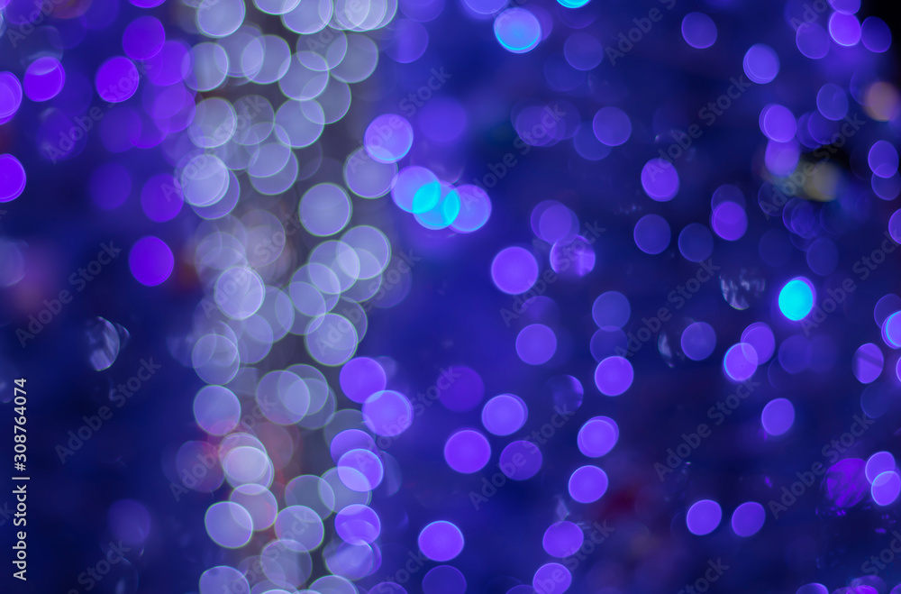 Bokeh blur of lights for decorating Christmas trees at Christmas and New Year's every year. As a light background