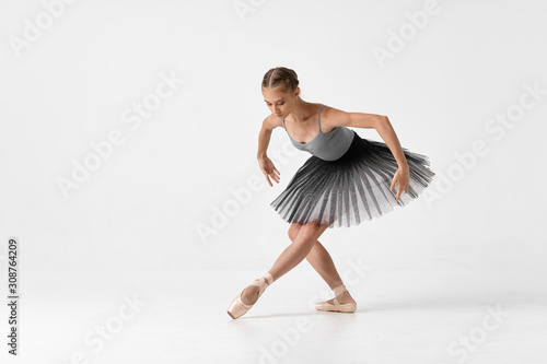 young ballet dancer in rehearsal