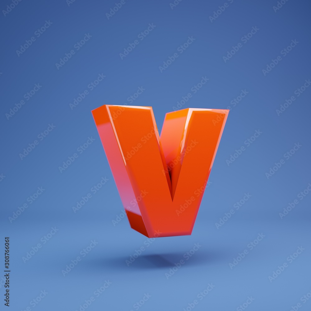 Lush Lava 3d letter V lowercase