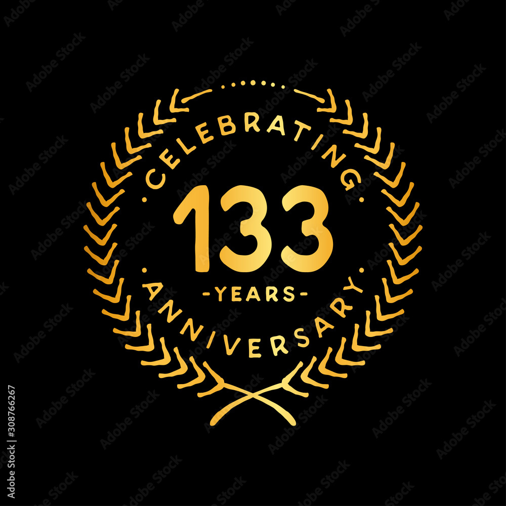 Fototapeta premium 133 years design template. 133rd vector and illustration.