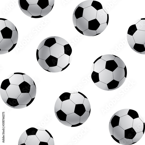Footballl ball seamless pattern realistic gradient. Vector stock illustration eps10 isolated on white. Design for wallpaper  clotches  sport form or magazine