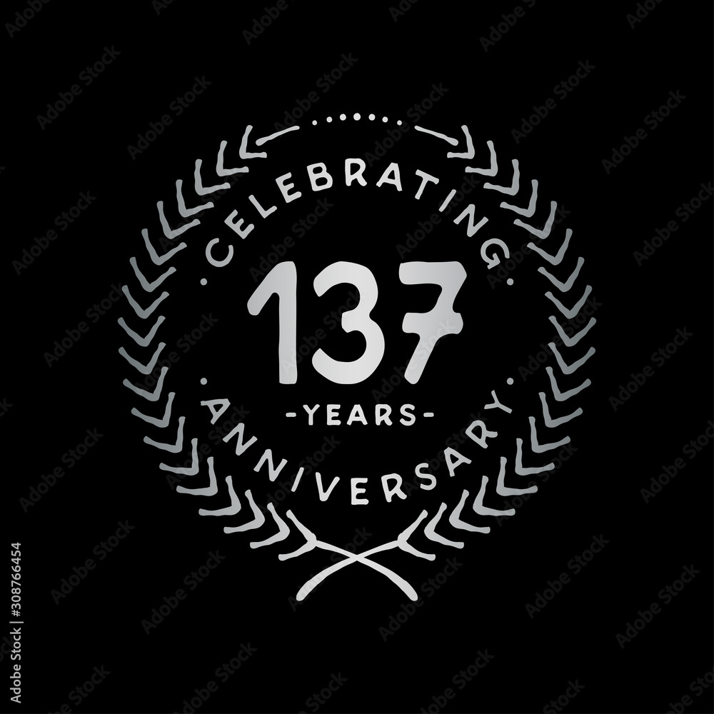 Fototapeta premium 137 years design template. 137th vector and illustration.