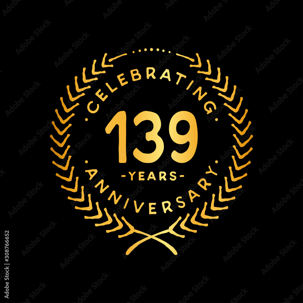 Fototapeta premium 139 years design template. 139th vector and illustration.