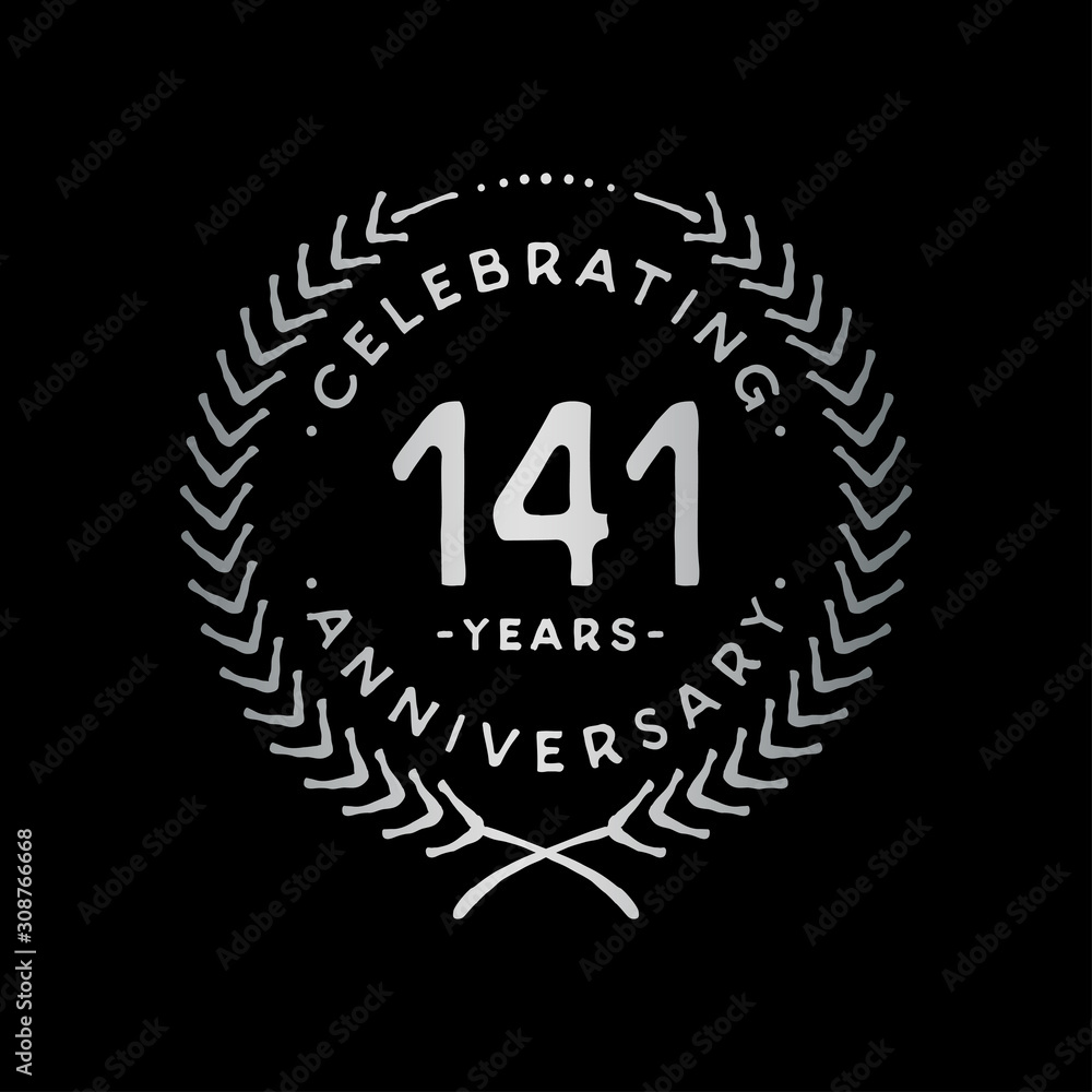 141 years design template. 141st vector and illustration.