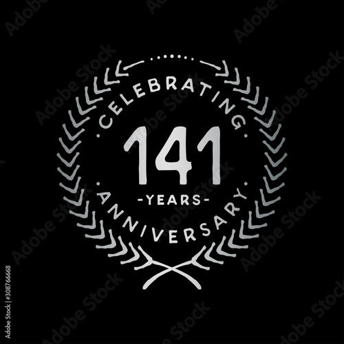 141 years design template. 141st vector and illustration.