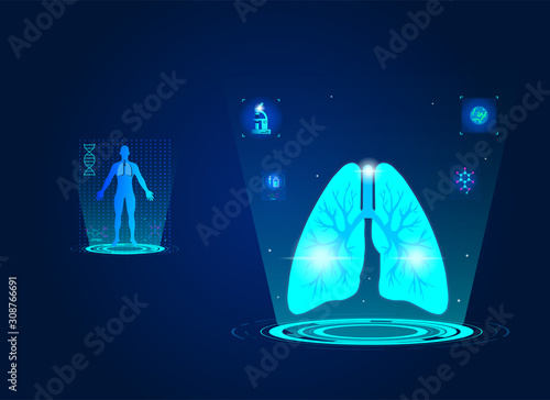 Lung analysis for TB virus the scientific theme medical test tube with red blood cells and laboratory test research diagnostic tests concept.Vector Illustration