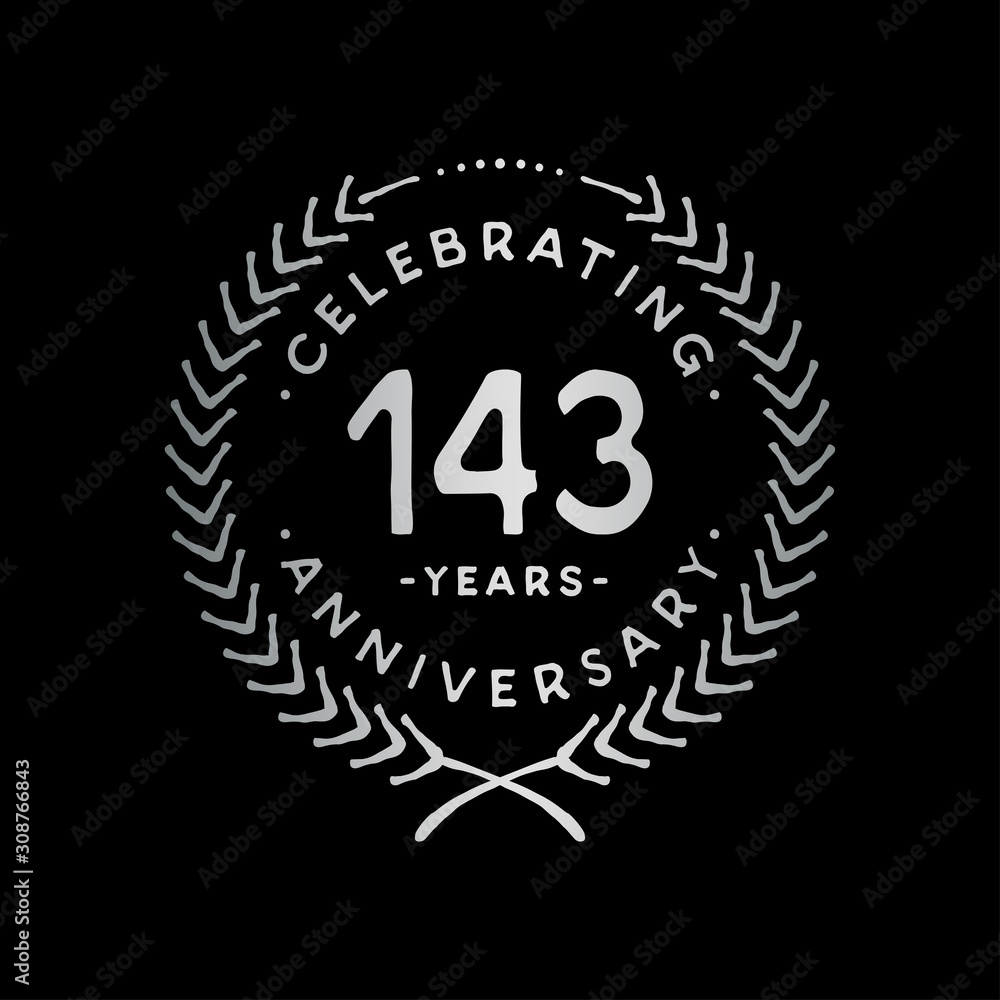 Fototapeta premium 143 years design template. 143rd vector and illustration.