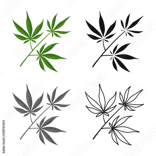 Vector design of marijuana and leaf sign. Web element of marijuana and vegetation vector icon for stock.