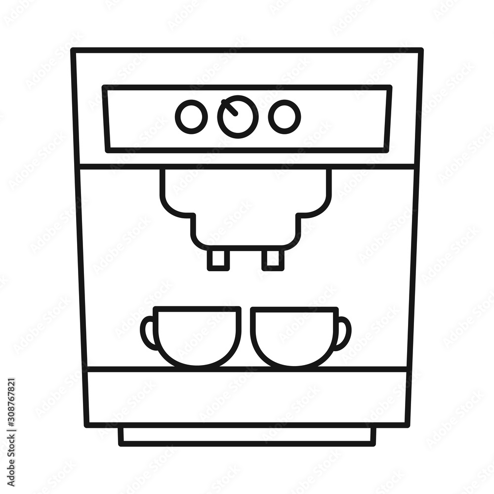 Vector illustration of coffeemaker and appliance icon. Graphic of coffeemaker and tool vector icon for stock. Vector illustration of coffeemaker and appliance icon. Graphic of coffeemaker and tool vector icon for stock.