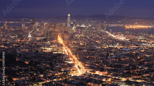 Looping day to night timelapse of San Francisco, California, United States 4K