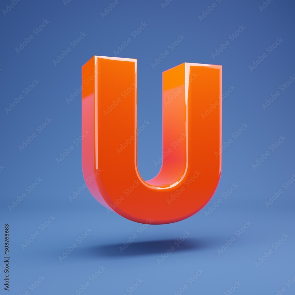 Lush Lava 3d letter U uppercase Lush Lava 3d letter U uppercase