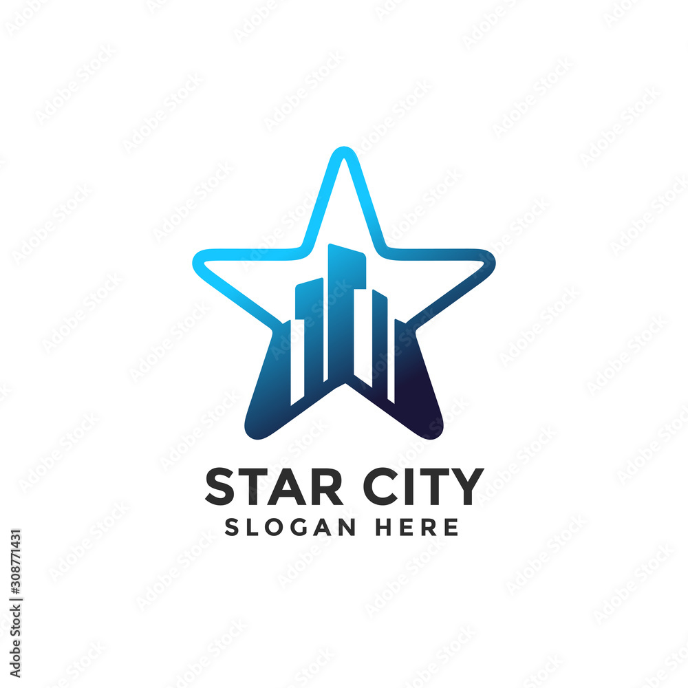 Star City Logo Icon Illustration Star City Logo Icon Illustration