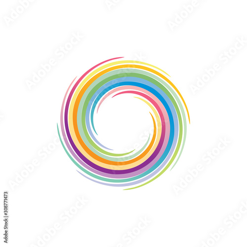 Spectrum Color Illustration Vector Template in Circular Shape
