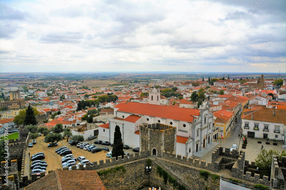 Beja city in Portugal seen from above 