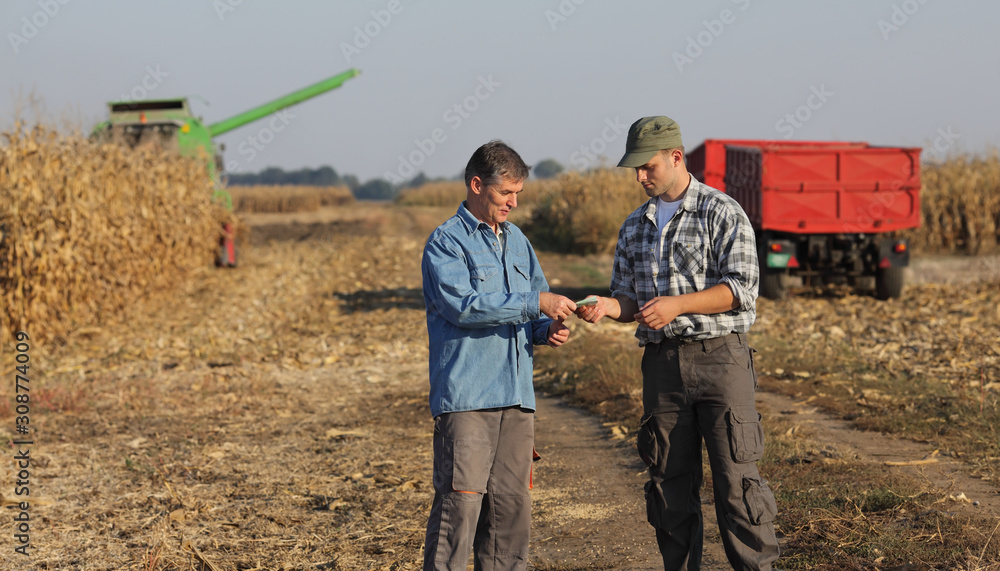 Fototapeta premium Agricultural busines two people in trade