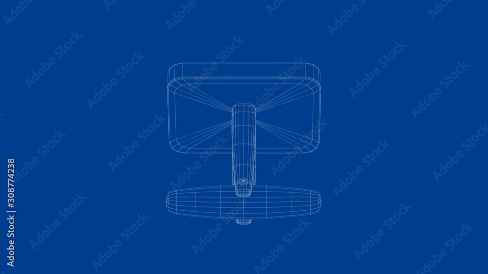 3d wire-frame model of cufflink 3d wire-frame model of cufflink