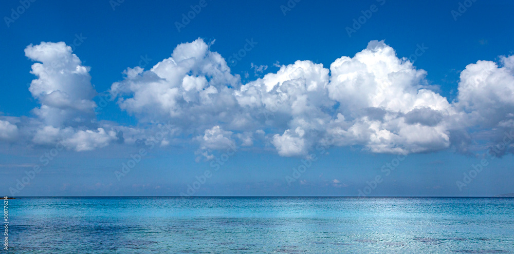 blue sky and ocean using for background.