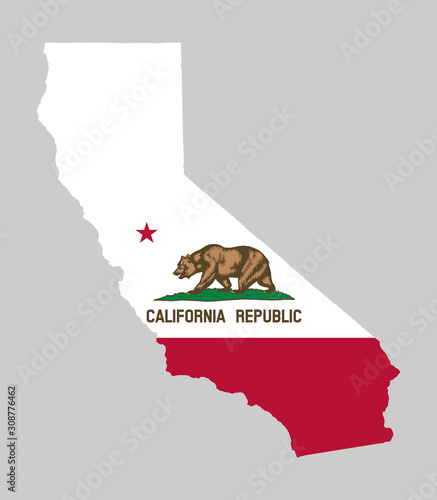 California Map Flag Vector illustration Eps 10