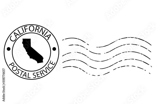 California postal stamp Vector illustration Eps 10
