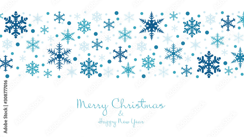 Christmas vector background with flying snowflakes.