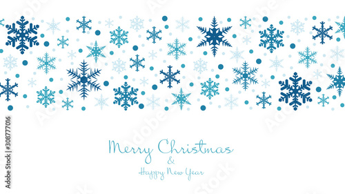 Christmas vector background with flying snowflakes.