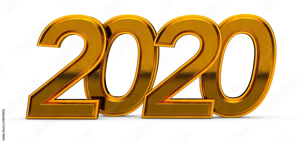 2020 New Year isolated on Background. 3d Illustration 2020 New Year isolated on Background. 3d Illustration