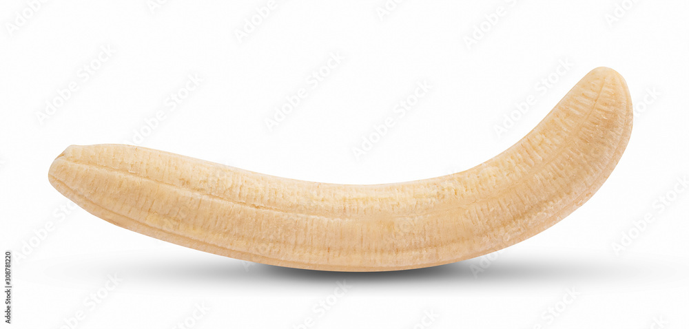 Big peeled banana isolated on white background Big peeled banana isolated on white background
