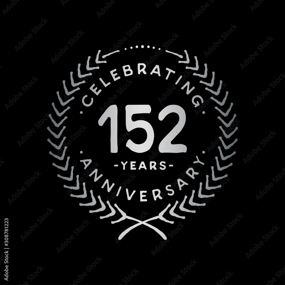 152 years design template. 152nd vector and illustration.