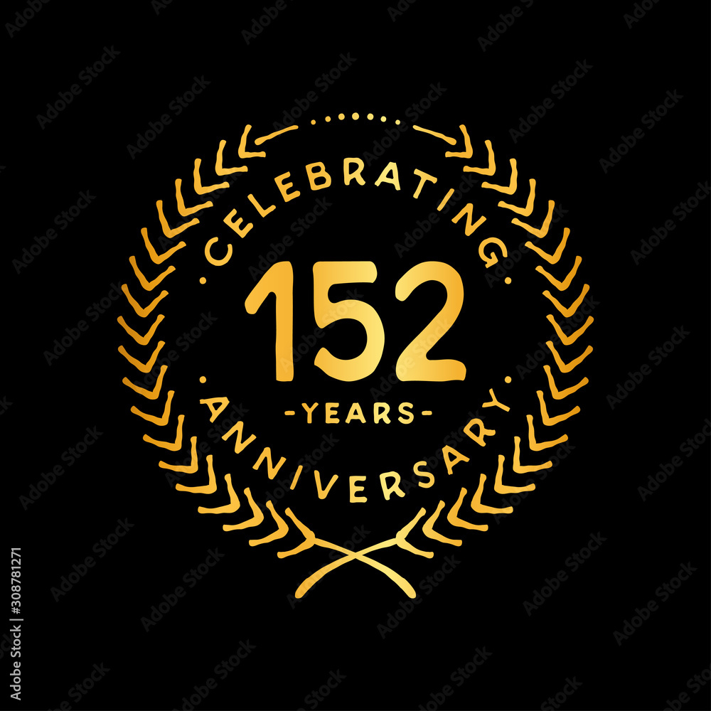 152 years design template. 152nd vector and illustration. 152 years design template. 152nd vector and illustration.