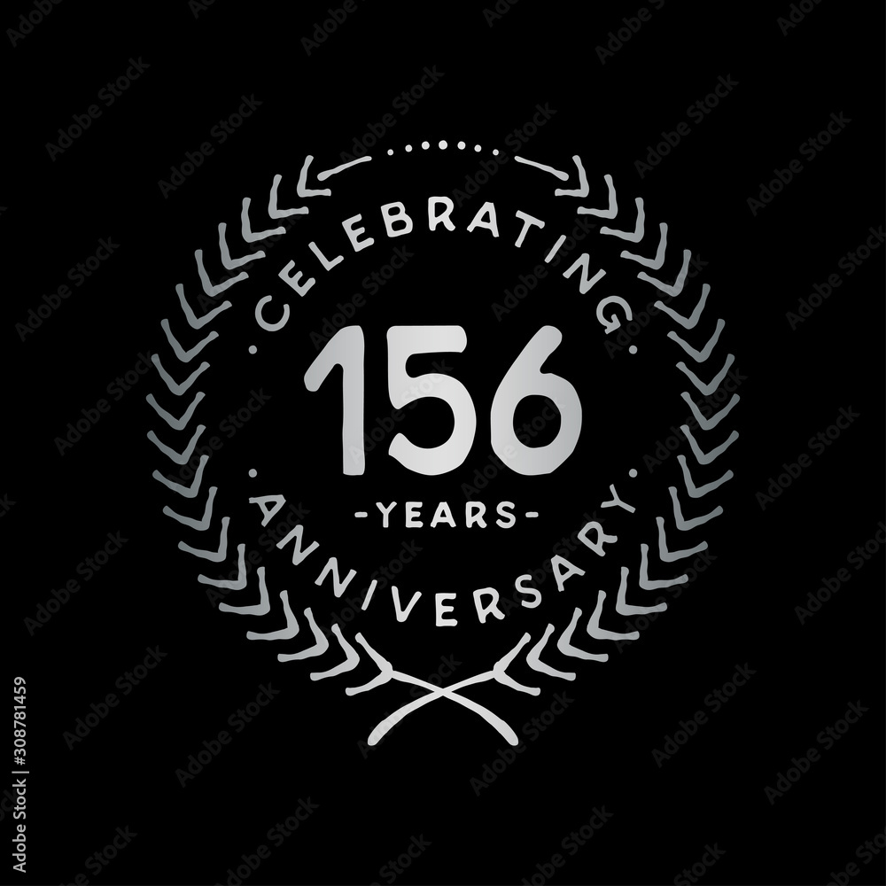 Fototapeta premium 156 years design template. 156th vector and illustration.