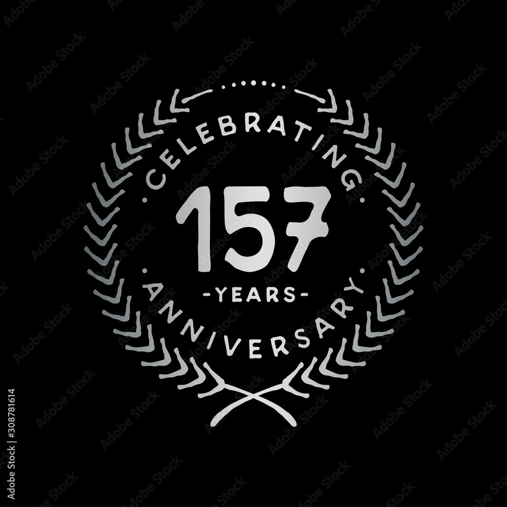 157 years design template. 157th vector and illustration.