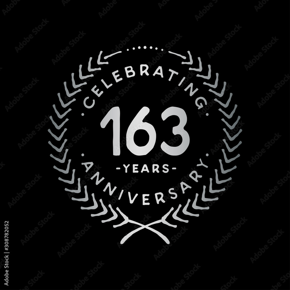 Fototapeta premium 163 years design template. 163rd vector and illustration.