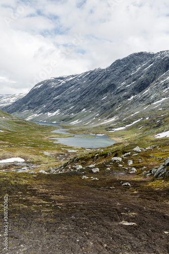 Blick auf den Langvatnet  Seen- und Berglandschaft Norwegen