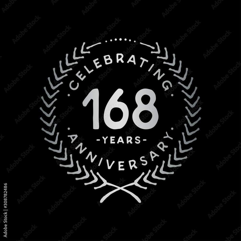 168 years design template. 168th vector and illustration.