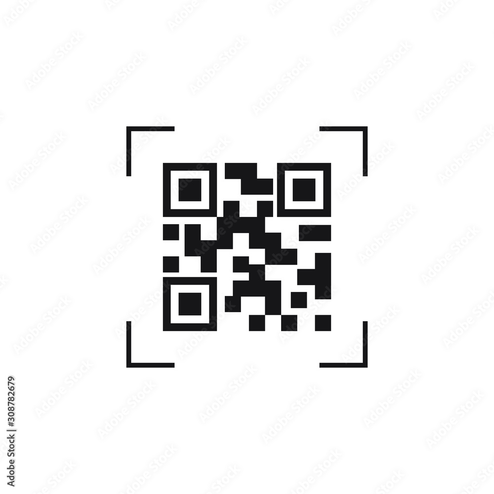 Scanning QR code on phone screen icon, app ui and ux elements. Vector illustration Scanning QR code on phone screen icon, app ui and ux elements. Vector illustration