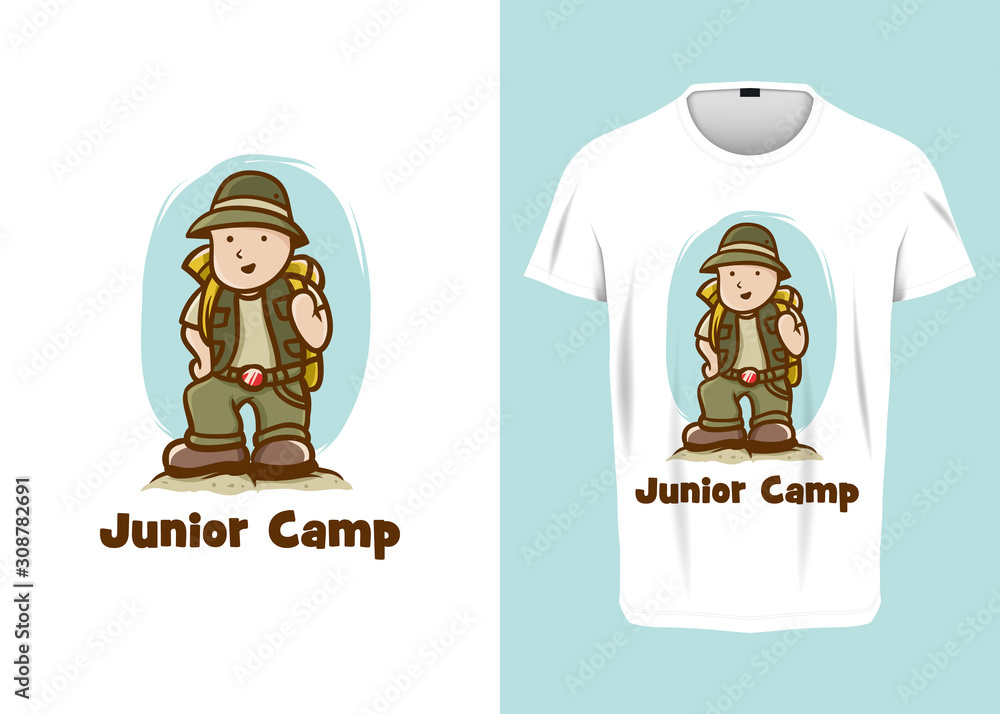 Cartoon Junior Camp Ranger Vector Illustration for t-shirt prints, posters, apparel, and other uses Cartoon Junior Camp Ranger Vector Illustration for t-shirt prints, posters, apparel, and other uses