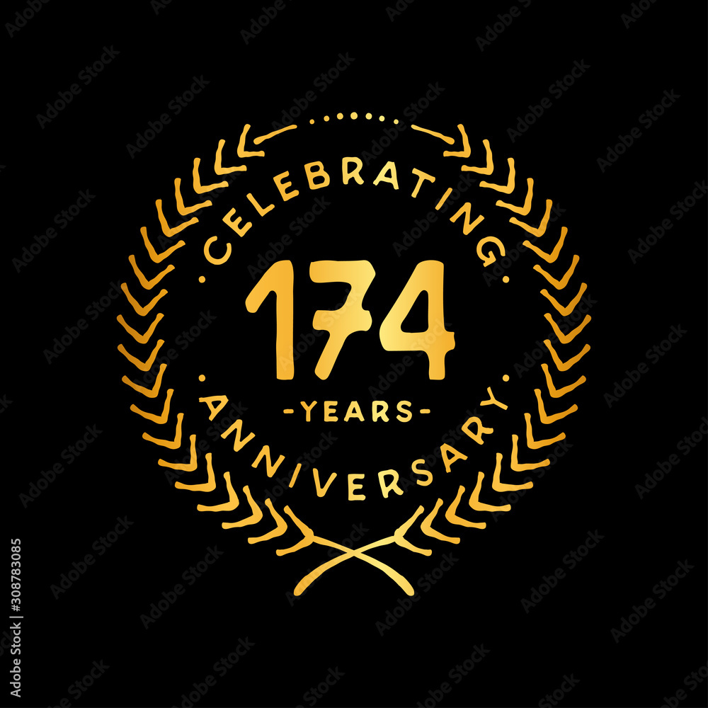 Fototapeta premium 174 years design template. 174th vector and illustration.