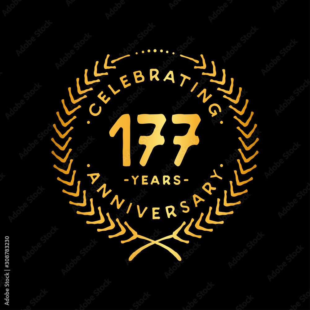 Fototapeta premium 177 years design template. 177th vector and illustration.