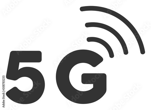 5G vector icon. Flat 5G symbol is isolated on a white background.