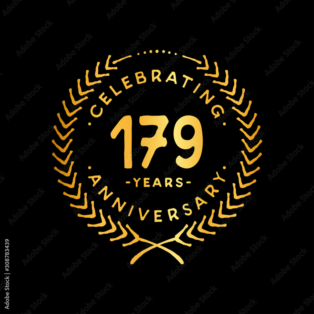 Naklejka premium 179 years design template. 179th vector and illustration.