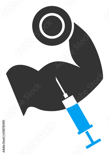 Anabolic steroids vector icon. Flat Anabolic steroids pictogram is isolated on a white background.