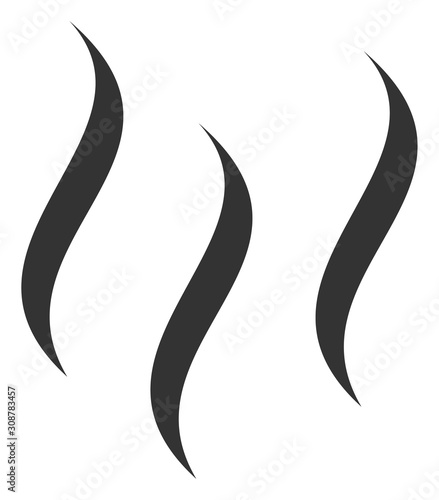 Aroma steam vector icon. Flat Aroma steam pictogram is isolated on a white background.